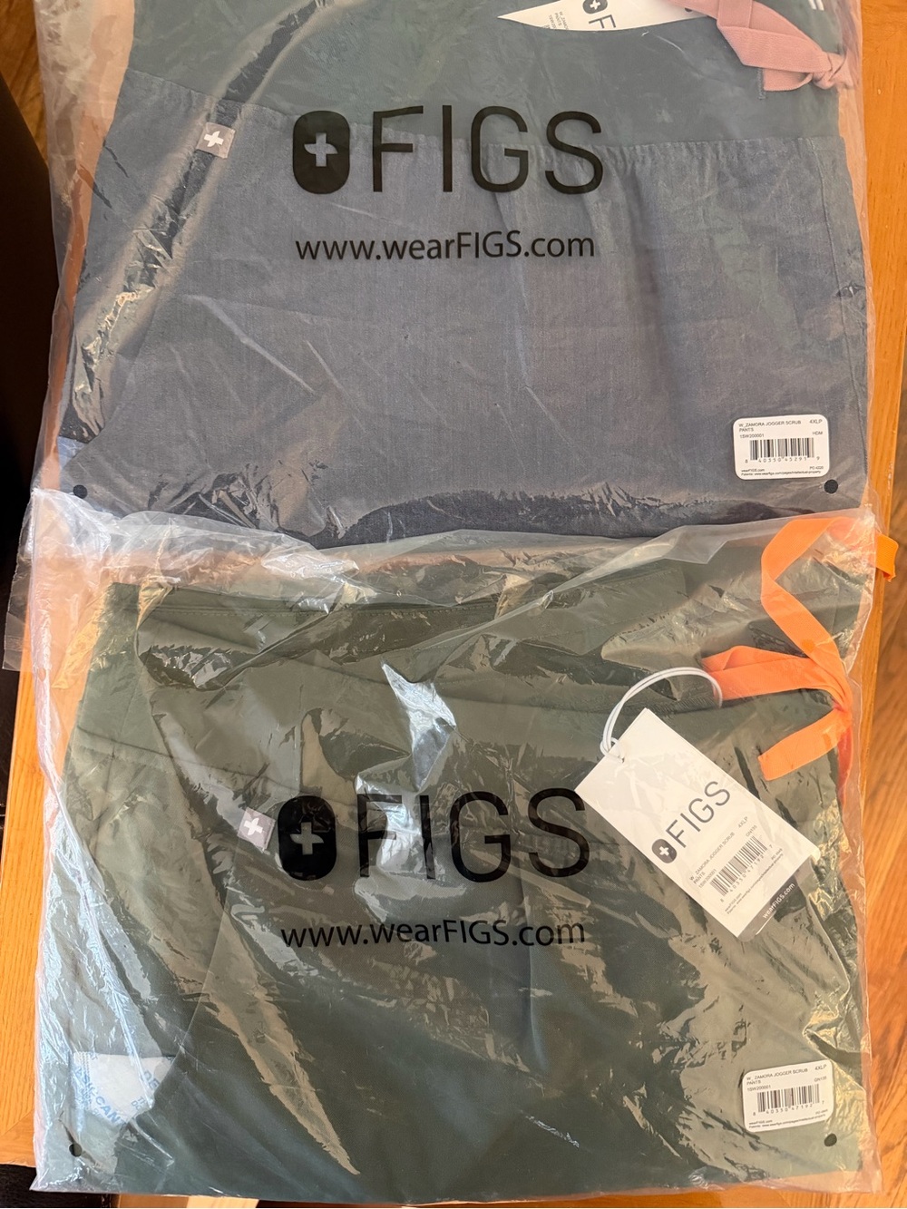 Brand New 2 pair FIGS Zamora Jogger Scrub Pants, 4XL Petite, Olive & Denim, $60